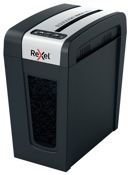 Rexel Secure MC4-SL Aktenvernichter mit Partikelschnitt P-5, 2 x 15 mm, bis 4 Blatt, schwarz