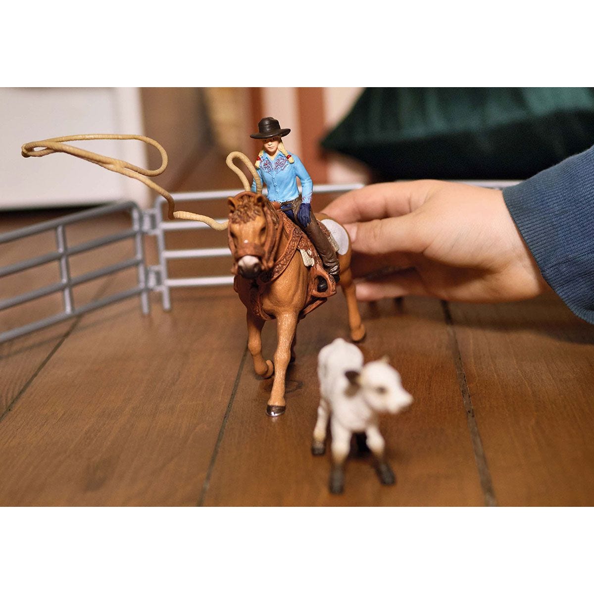 Farm World Team Roping mit Cowgirl, Spielfigur
