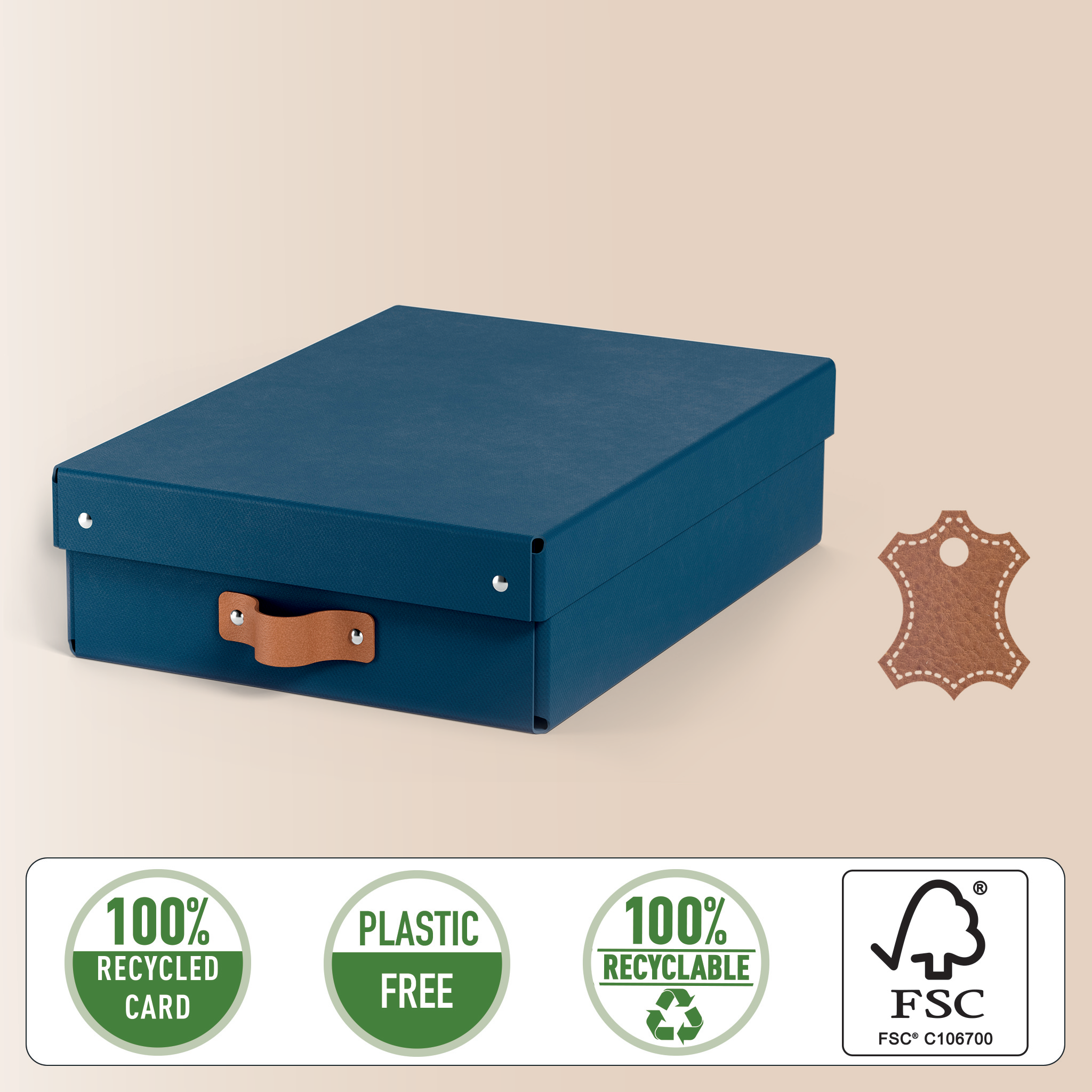 LEITZ Puro Aufbewahrungsboxen 8,0 l dunkelblau 27,0 x 37,0 x 10,0 cm, 2 St.