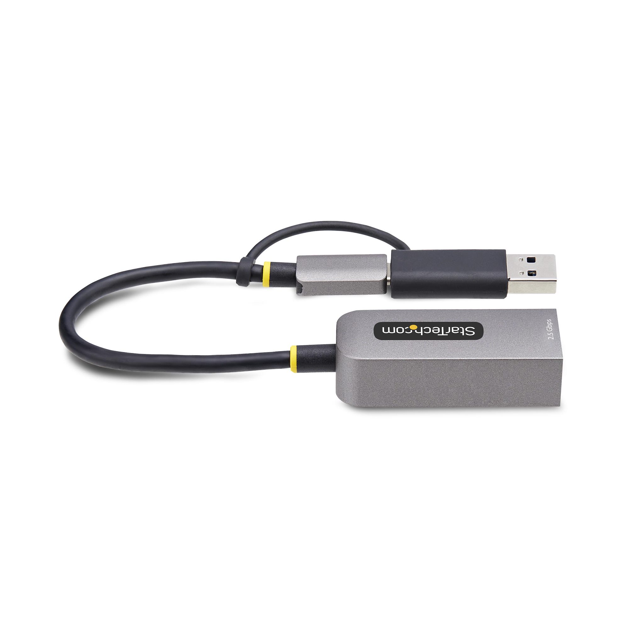 STARTECH.COM 2.5GbE USB C Ethernet Adapter mit USB-A Adapter USB-C LAN-RJ45 Netzwerkadapter USB 3.0 Typ-C 2.5Gb Netzwerk