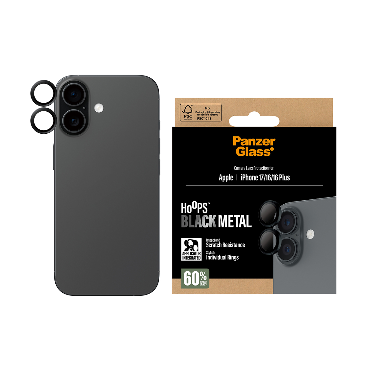 BLACK CAMERA LENS PROTECTOR IPHONE 17 IPHONE 16 16 PLUS