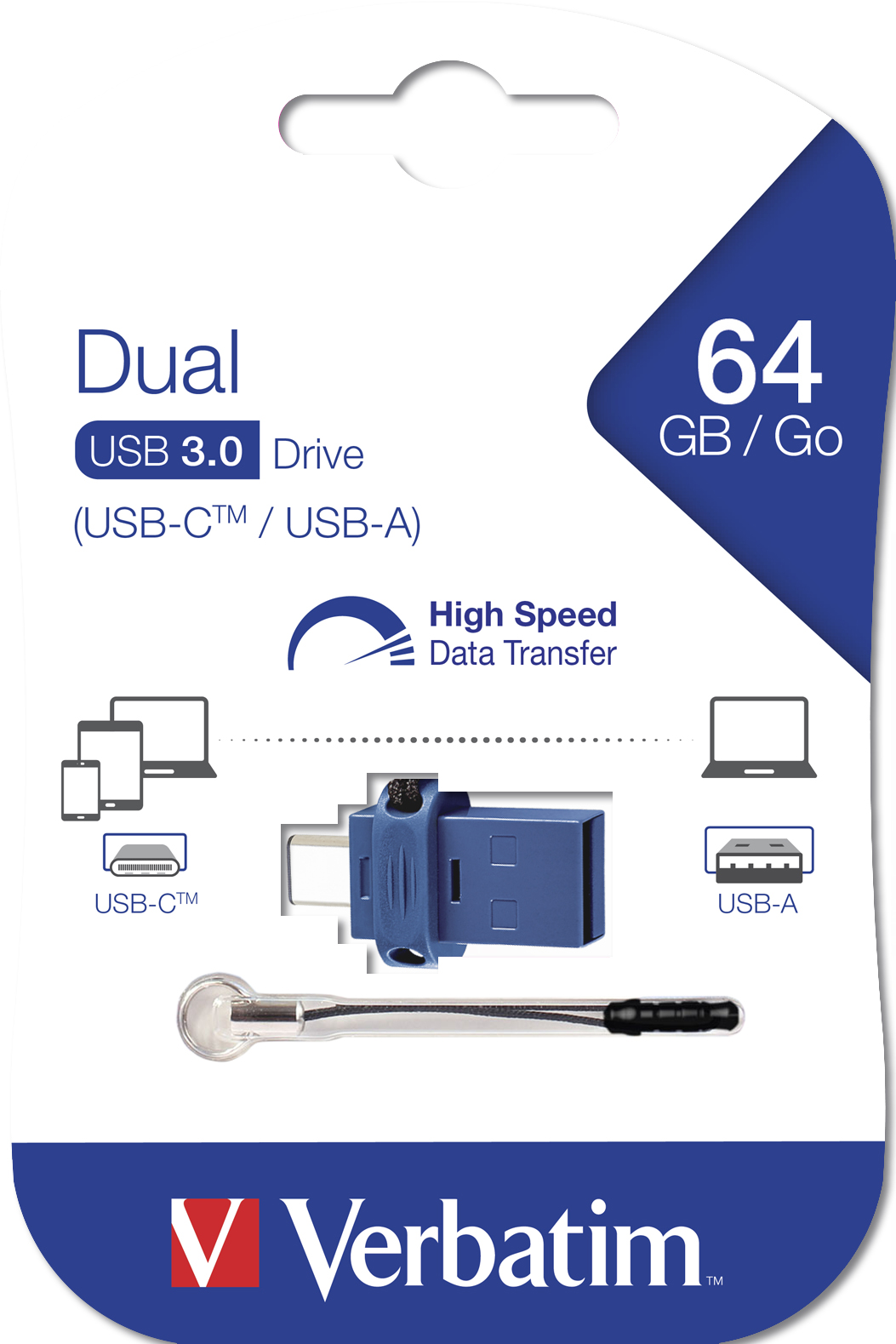 USB-Stick 64GB Verbatim 3.0 Store'n Go Dual Drive retail