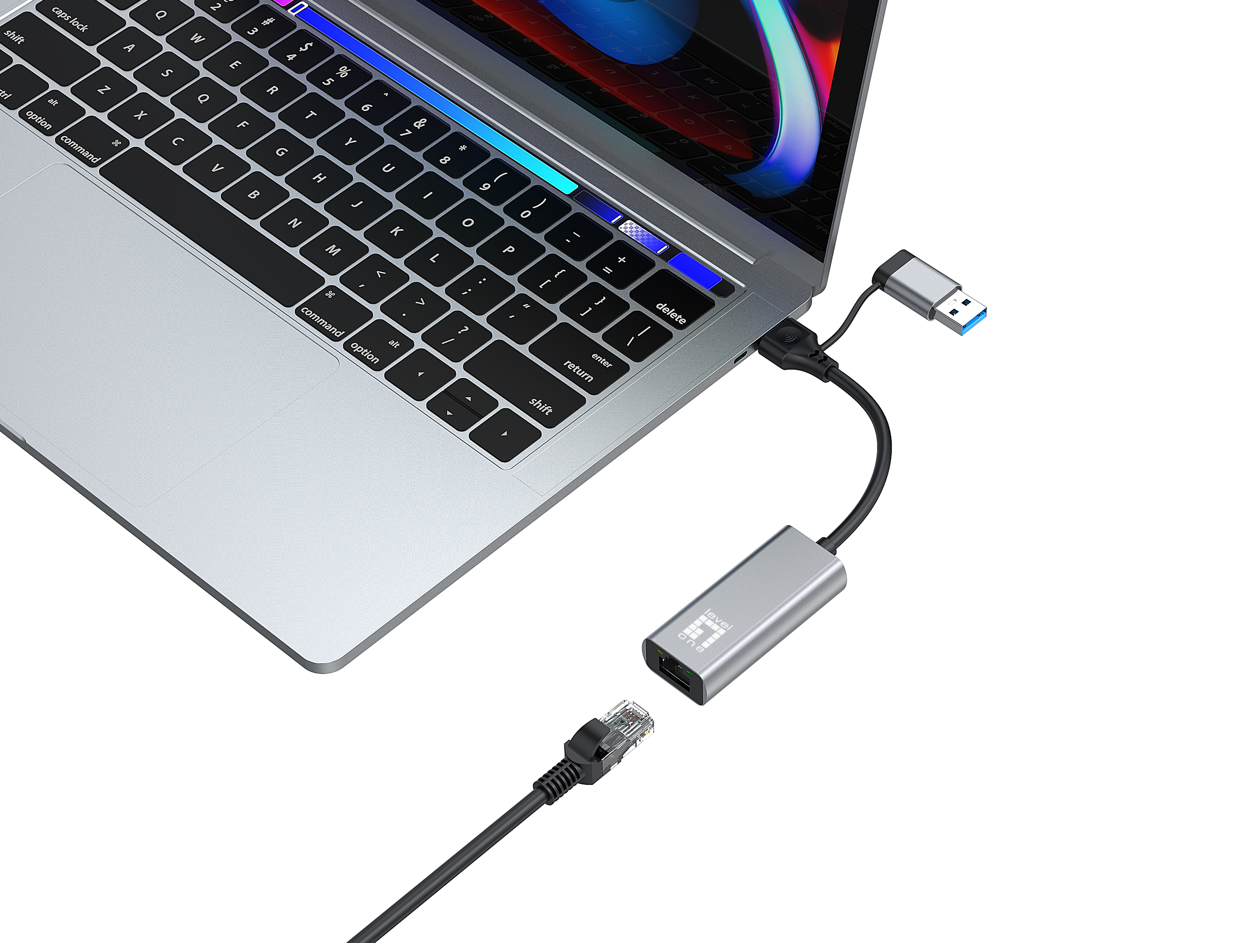 LevelOne Adapter GigaBit USB-C/-A3.0->RJ45 2.5Gbps