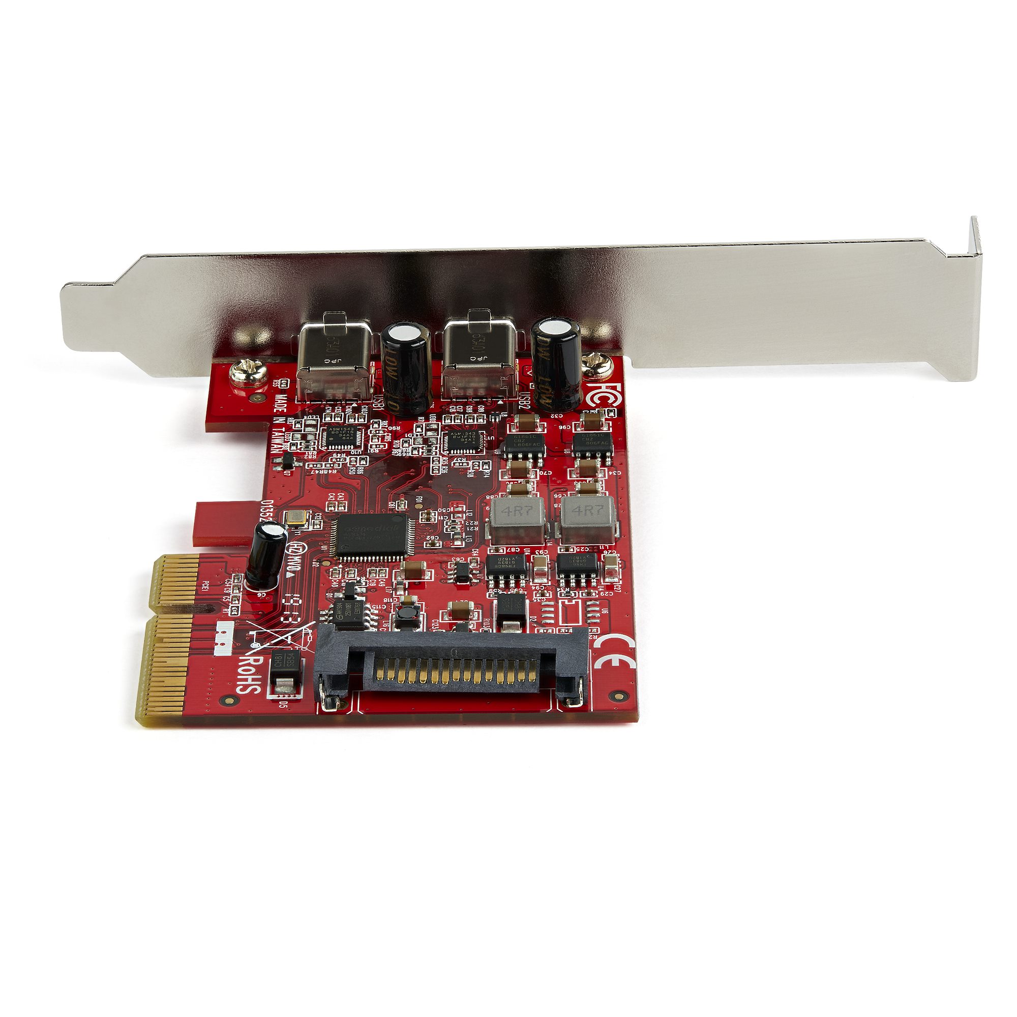 STARTECH.COM 2-Port PCIe USB 3.1 Card - 2x USB-C 3.1 Gen 2 Up to 10Gbps - PCIe Gen 3 x4 - ASM3142 Chipset - Windows Linux and macOS
