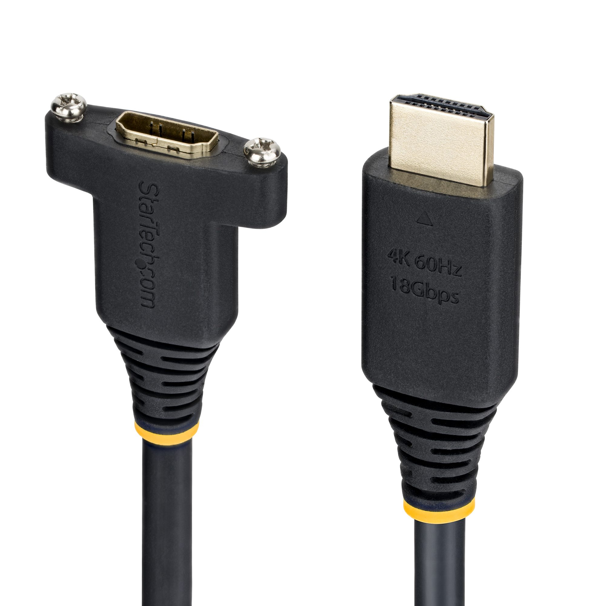 1.8M HDMI 2.0 CABLE M-F PANEL M TO F PANEL BLACK CABLE