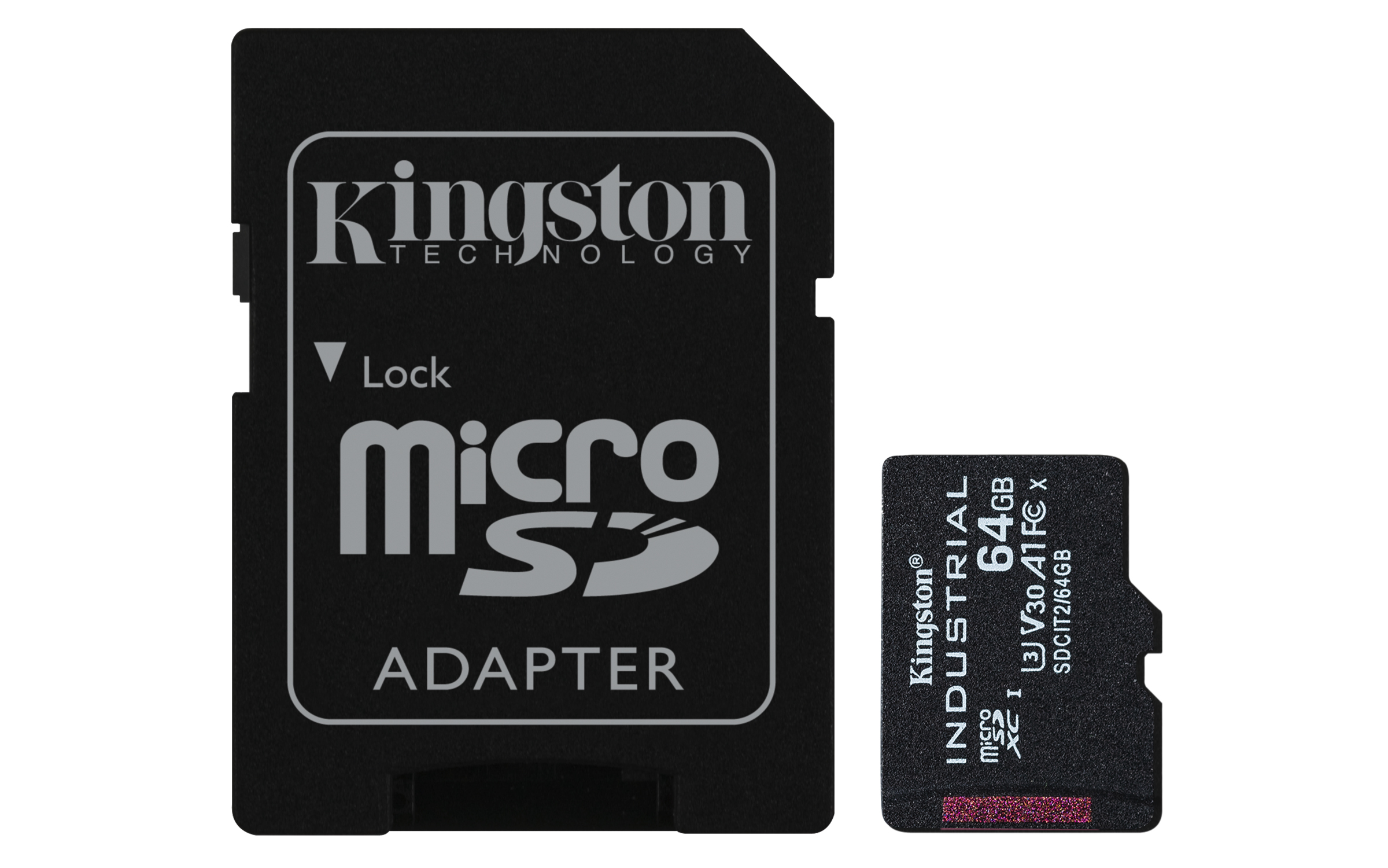 KINGSTON 64GB microSDXC Industrial C10 A1 pSLC Card + SD Adapter