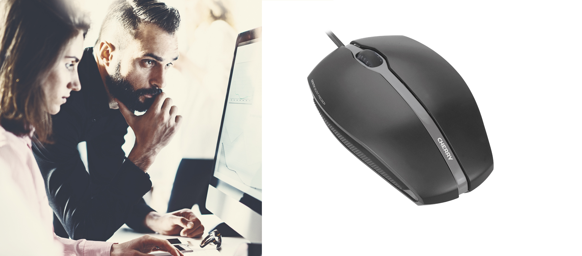 Mouse Cherry Gentix silent wired black (JM-0310-2)