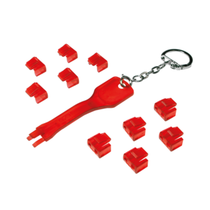 Logilink RJ45 Port Blocker Set 10Stück rot + Schlüssel