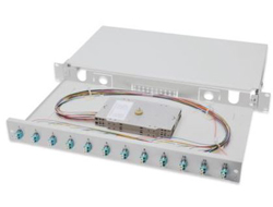 DIGITUS LWL Spleißbox 1HE bestückt 12x LC DX OM3 grau