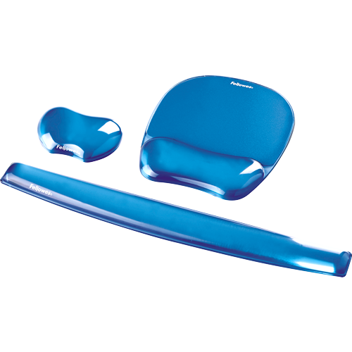 Fellowes Mousepad mit Handgelenkauflage Crystals Gel blau
