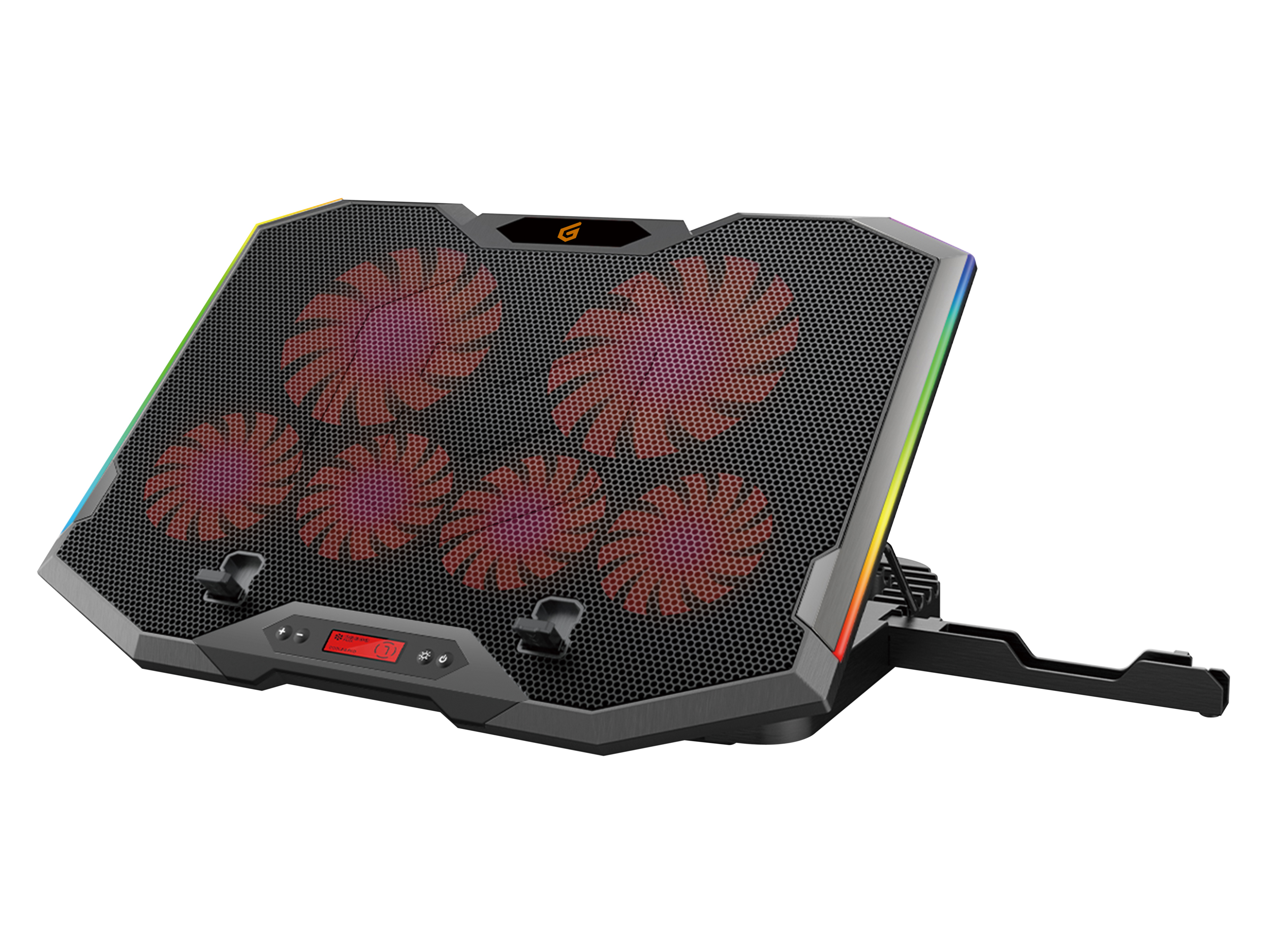 CONCEPTRONIC 6-Fan USB-A2.0 Laptop-Kühlpad 30Kg RGB 17 sw