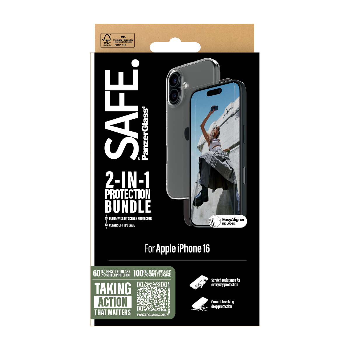 SAFE BY PANZERGLASS 2-IN-1 PROTECTION BUNDLE IPHONE 16 6.1I