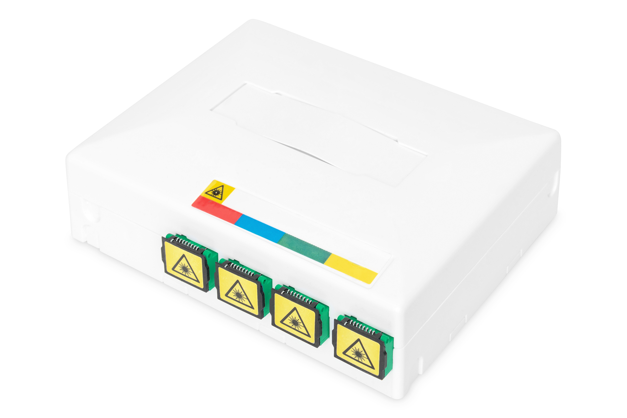 DIGITUS DN-931094 FTTH enclosure with 4x SC APC SX adapter surface and DIN-rail mount
