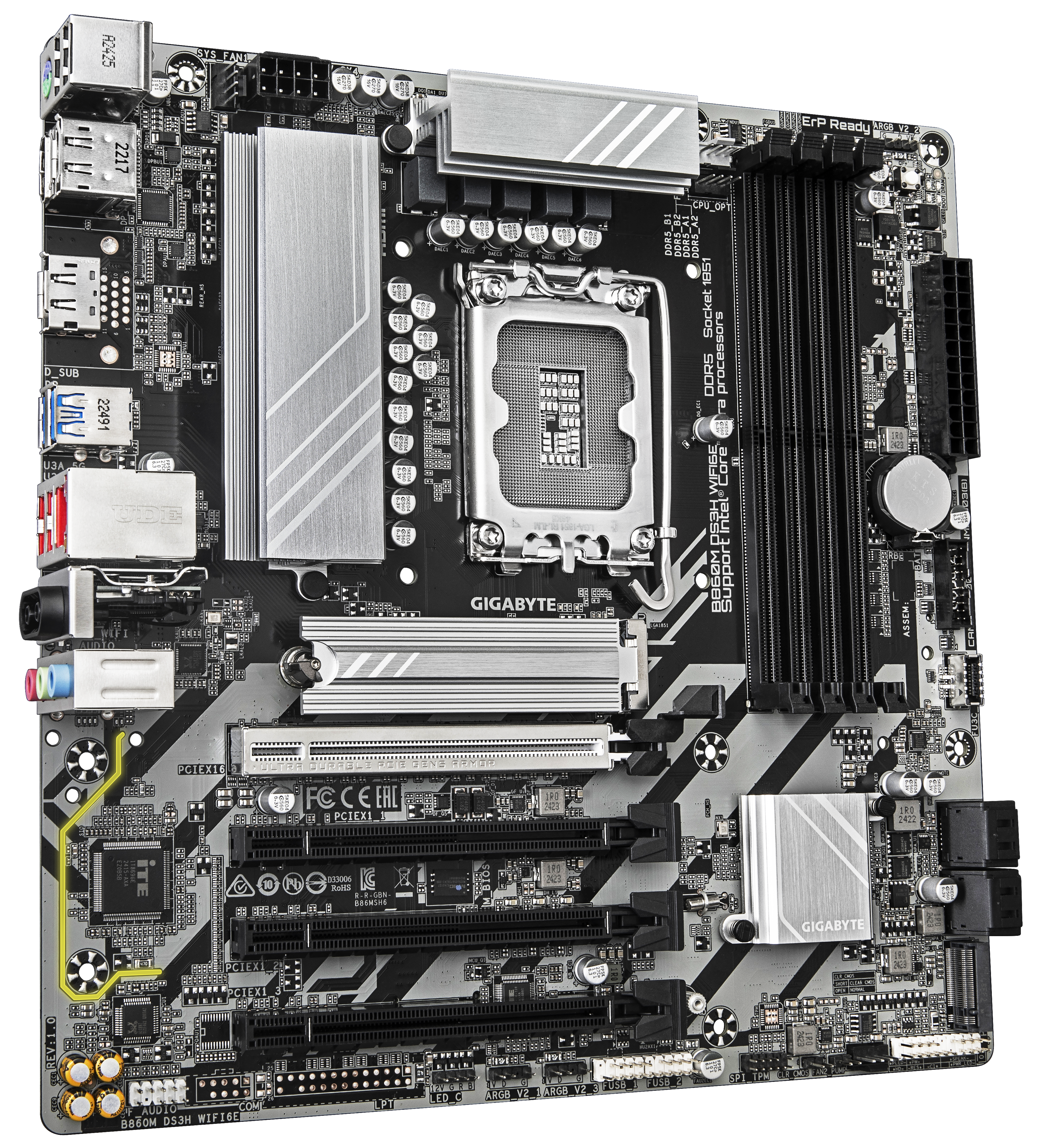 GIGABYTE B860M DS3H WIFI6E LGA1851 4xDDR5 mATX HDMI 2xDP USB WIFI MB