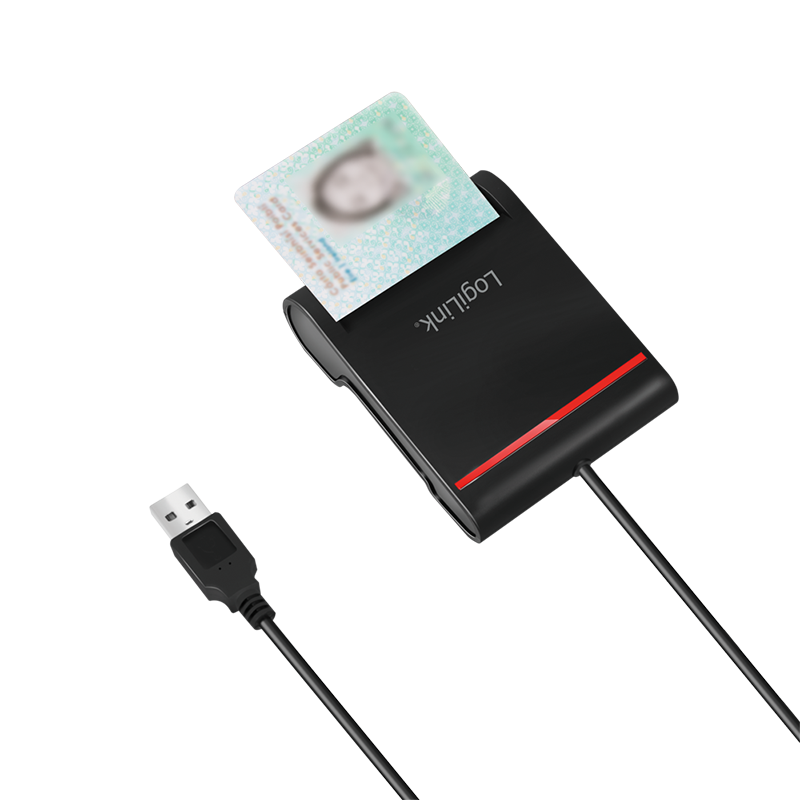 Logilink USB 2.0-Kartenleser, für Smart-ID, schwarz