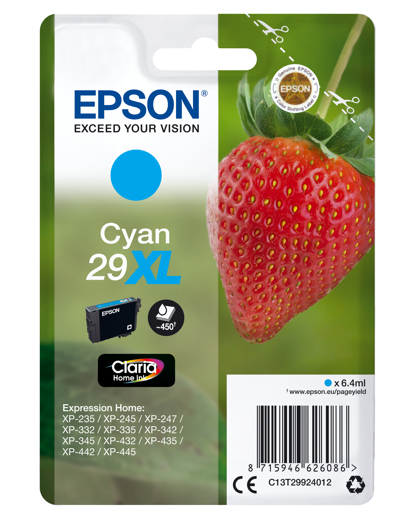 EPSON 29XL / T2992XL (Erdbeere) cyan Druckerpatrone