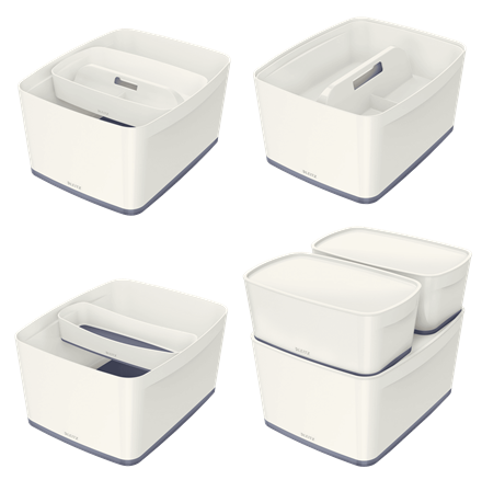 LEITZ MyBox Aufbewahrungsbox 18,0 l perlweiß/grau 38,5 x 31,8 x 19,8 cm, 1 St.