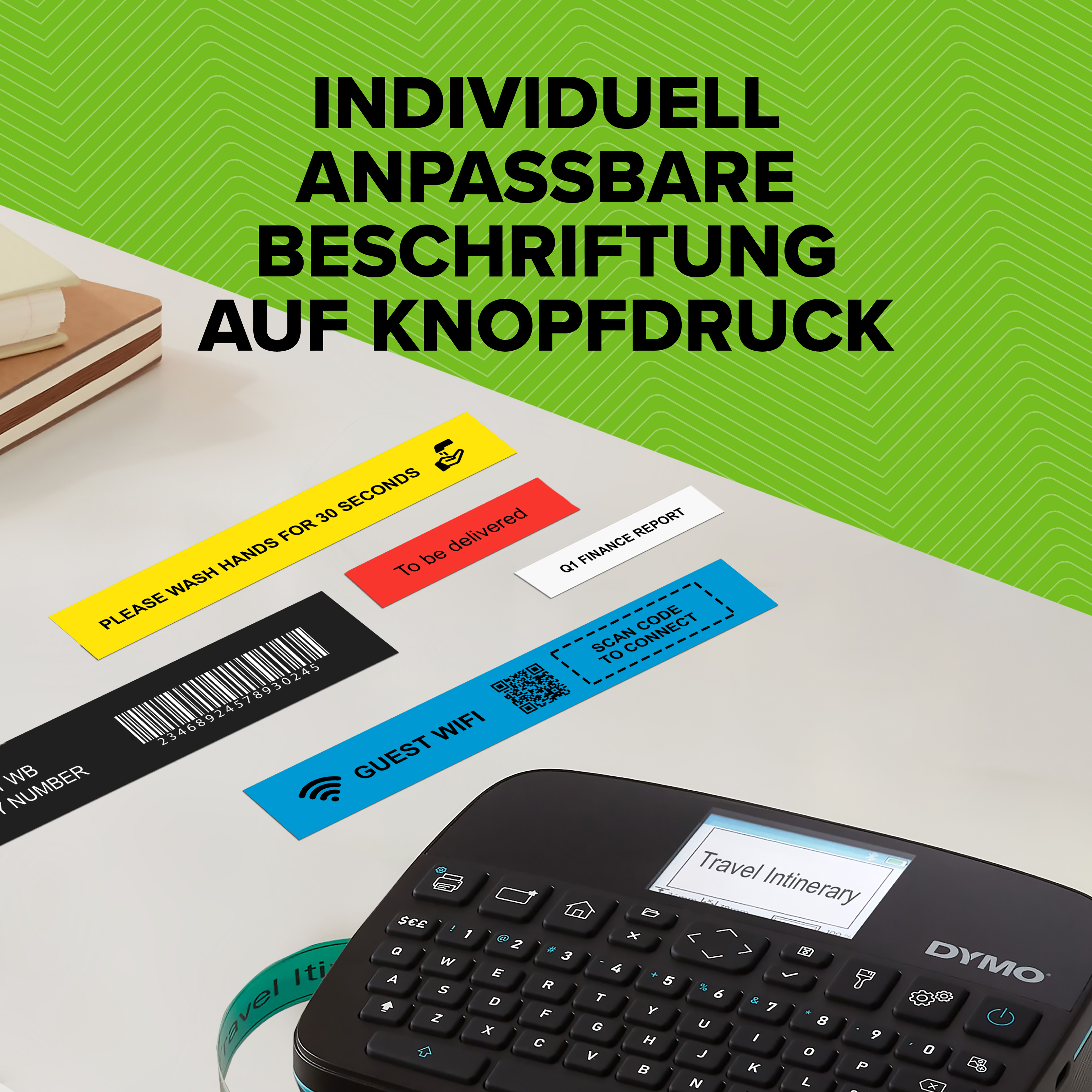 DYMO LabelManager 640CB 6/9/12/19/24mm D1-Bänder Qwertz
