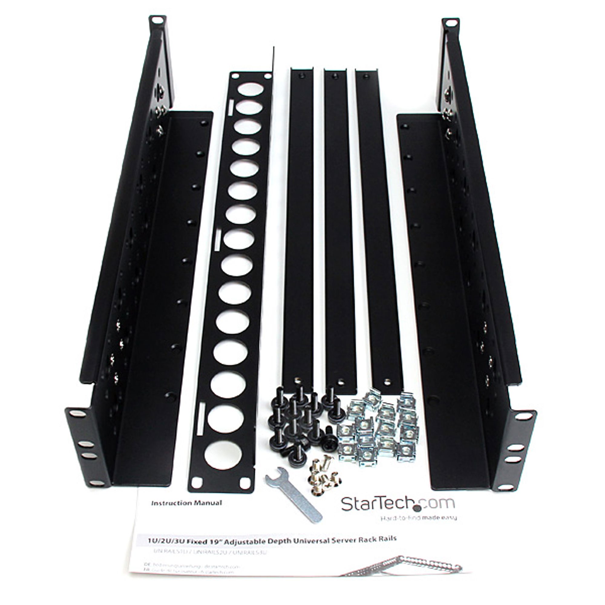 STARTECH.COM 2 HE Universal Server Rack Schienen - TAA-konforme Server Montageschienen mit einstellbarer Tiefe 48,26cm 19Zoll