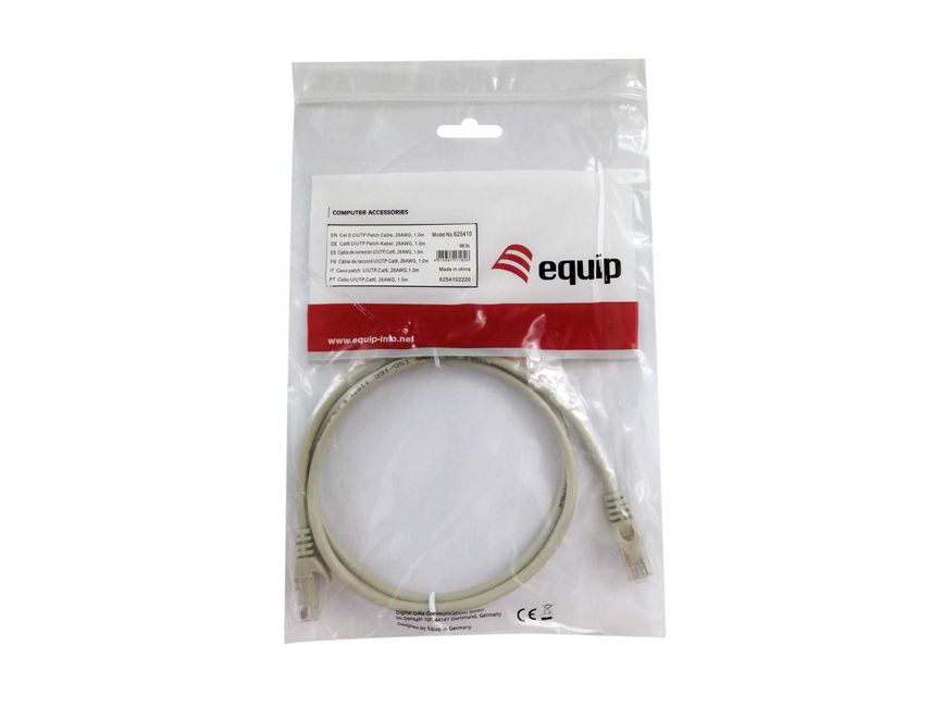 Equip Patchkabel Cat6 U/UTP 2xRJ45 1.00m beige PVC Polybeutel