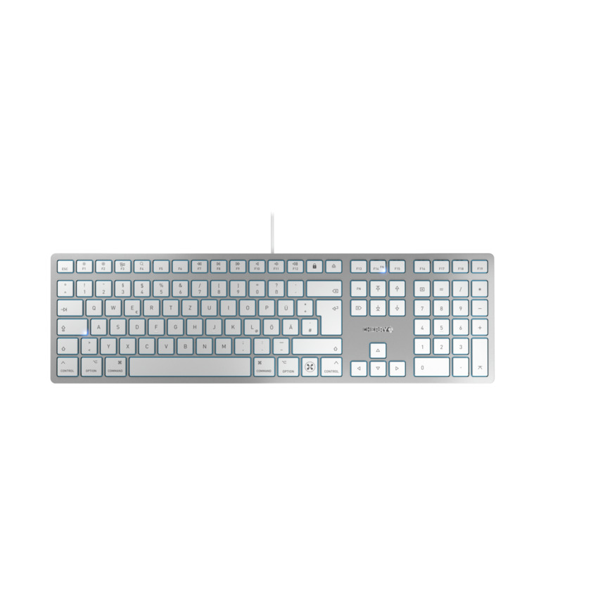 CHERRY KC6000C SLIM FOR MAC Tastatur Wired DE weiß/silber