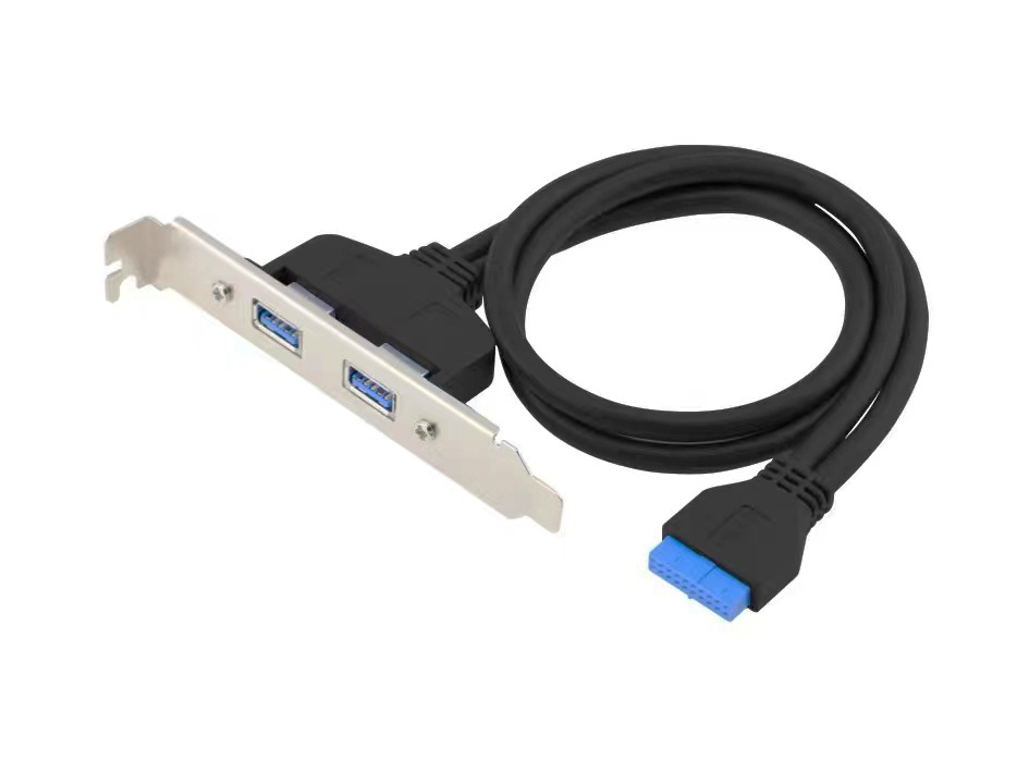 CONCEPTRONIC Slotblech 19/20-Pin->2xUSB-A3.0 Bu/Bu schwarz