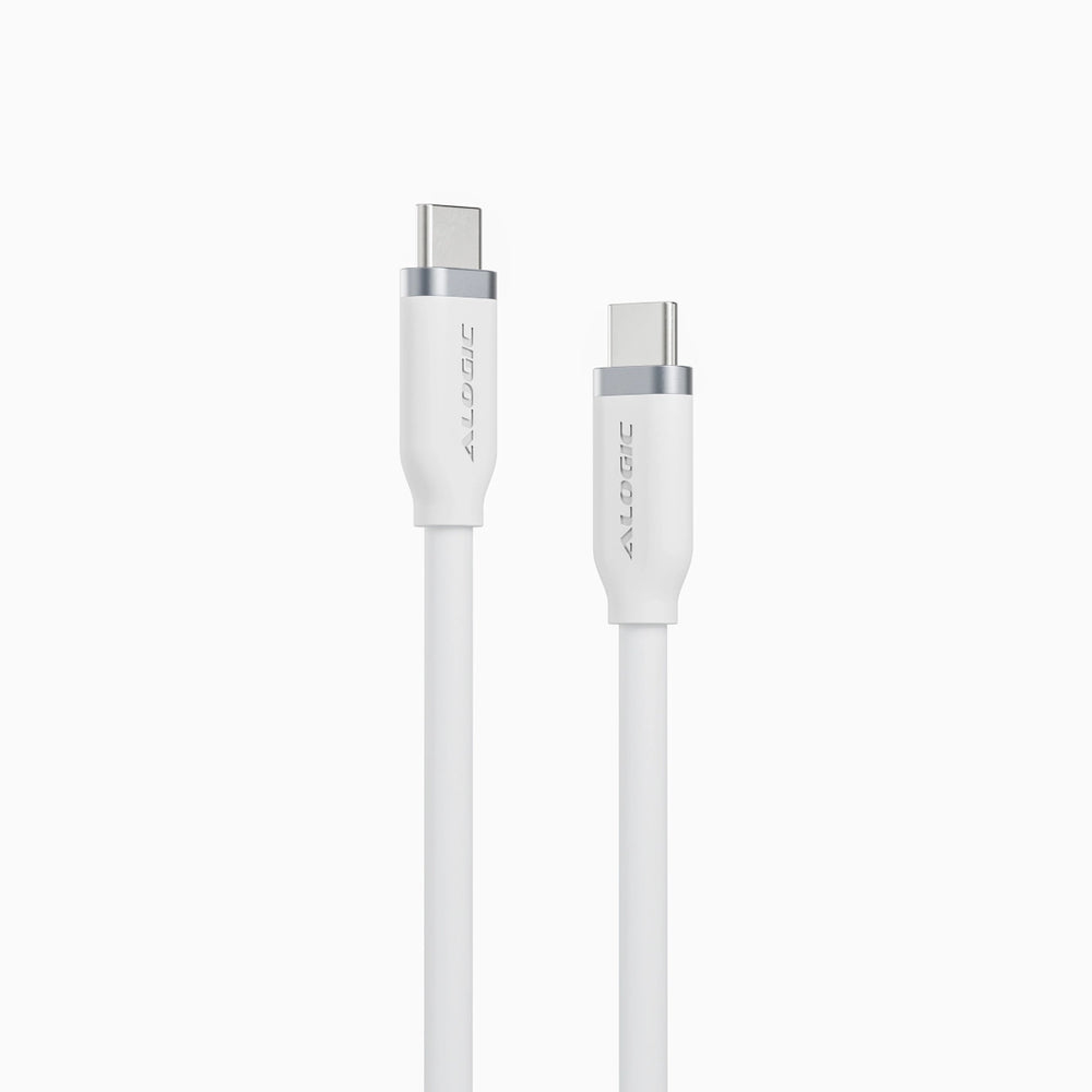 ELEMENTS SILICONE 5A/240W TIE USB-C TO C MALE WHITE 2M