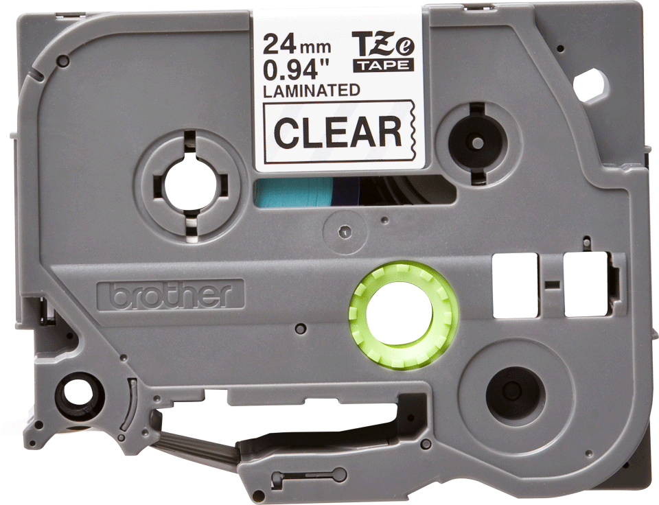 TZE-151 LAMINATED TAPE 24MM 8M BLACK ON CLEAR