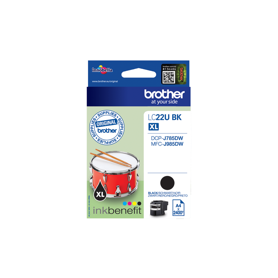 LC-22UBK INK CARTRIDGE BLACK F/MFC-J985DW 2400 PGS STD 24711