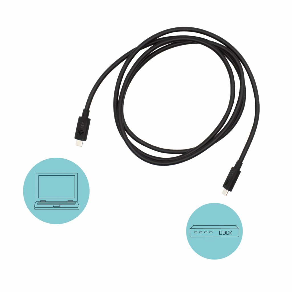 I-TEC Thunderbolt 3 Klasse Kabel 40Gbit/s 100W Power Delivery USB-C kompatibel 150cm