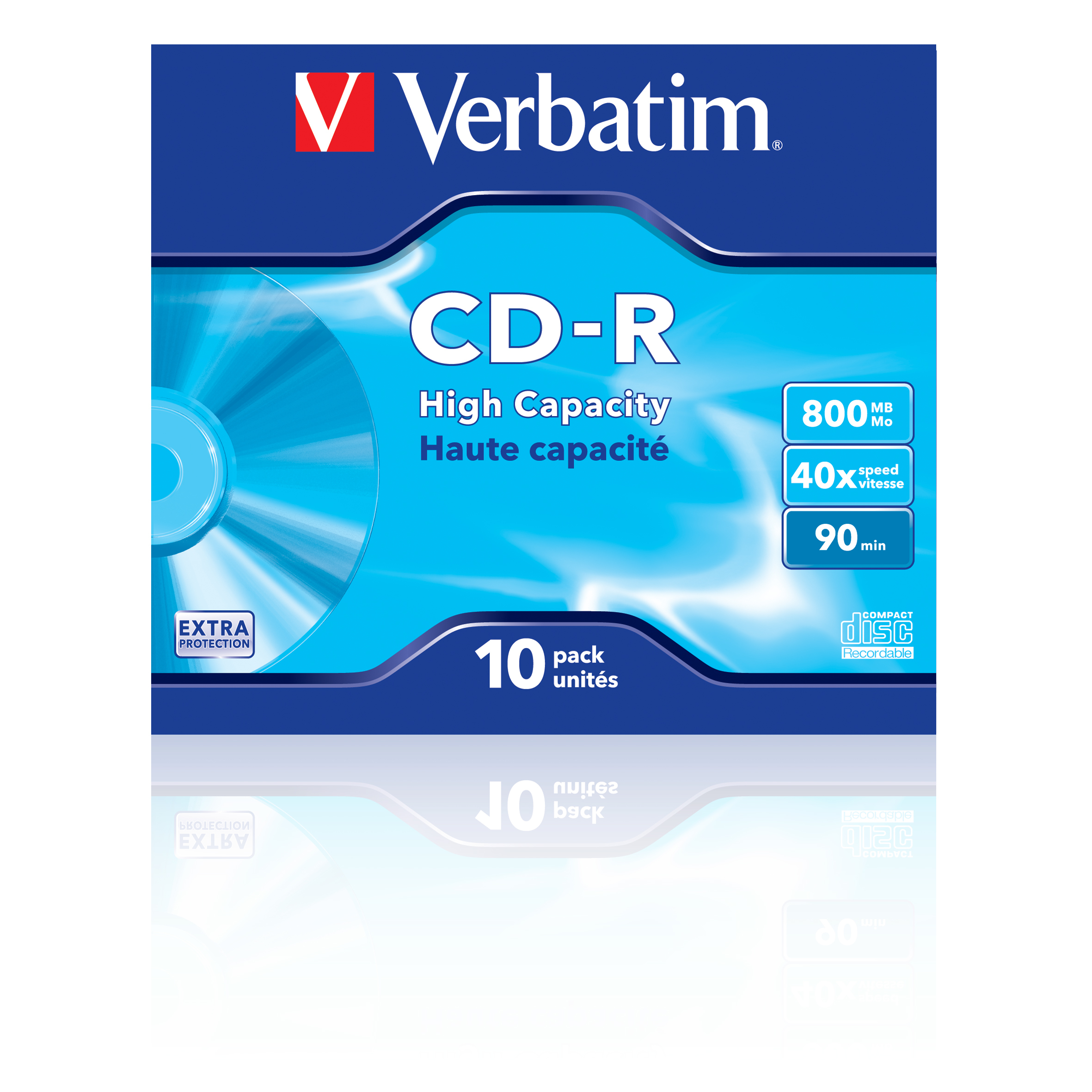 CD-R Verbatim 800MB 10pcs Pack 40x JewelCase extra protec retail
