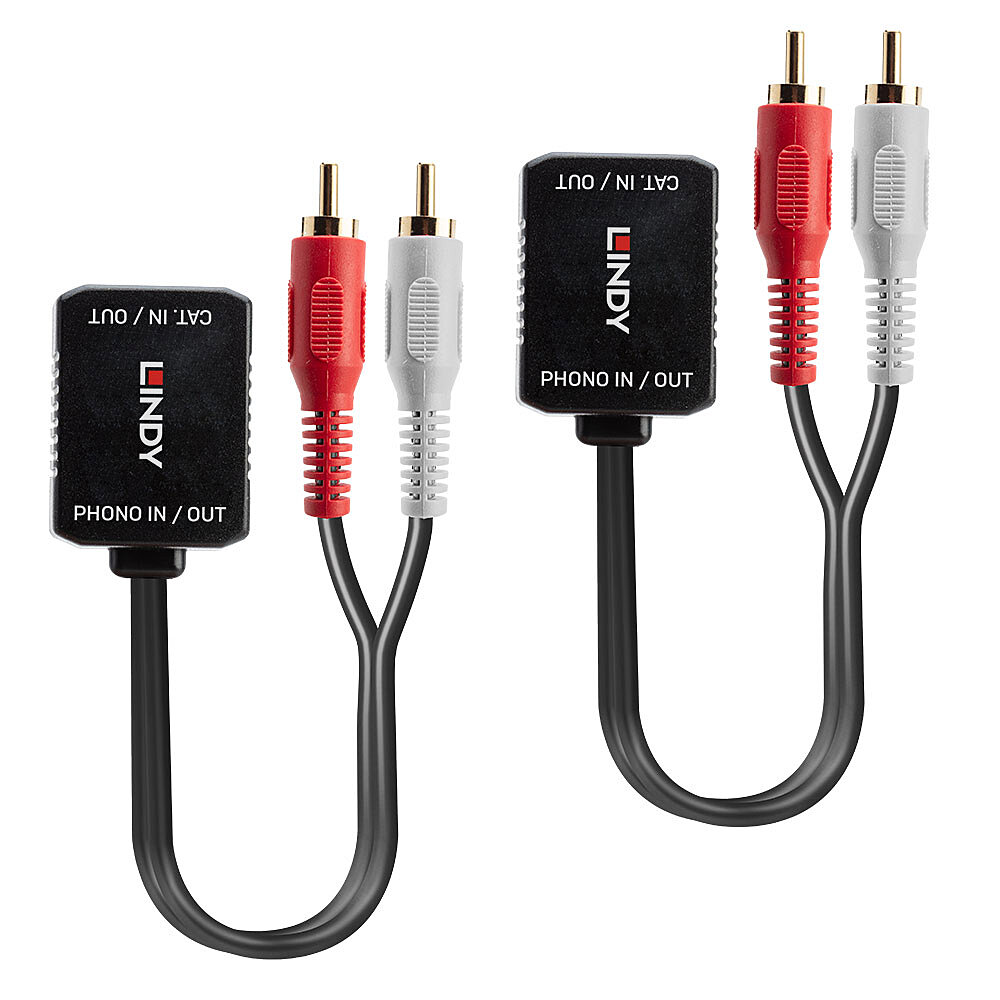 LINDY Stereo Audio Extender Cat.5/6 500m 2x RCA