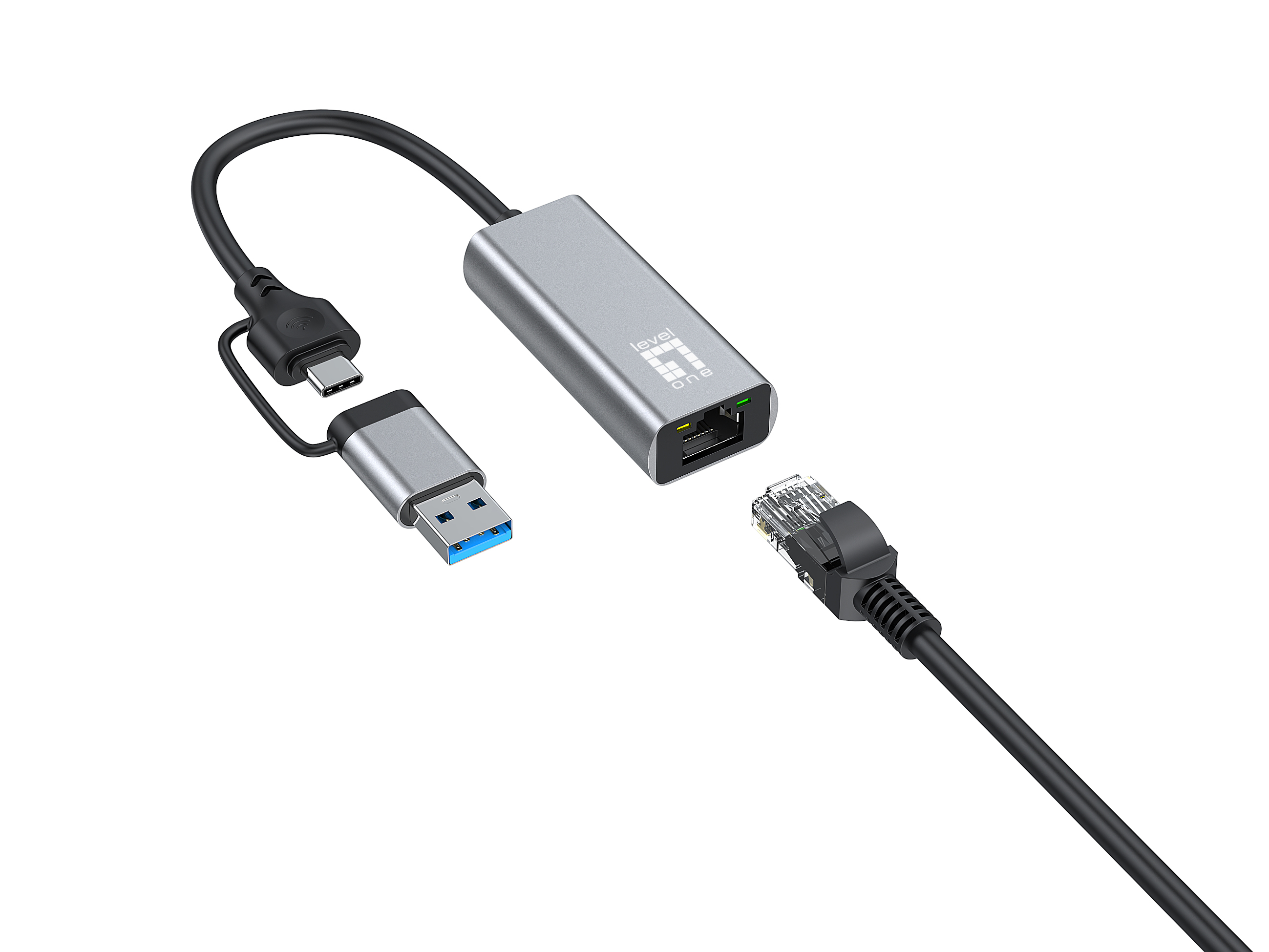 LevelOne Adapter GigaBit USB-C/-A3.0->RJ45 2.5Gbps