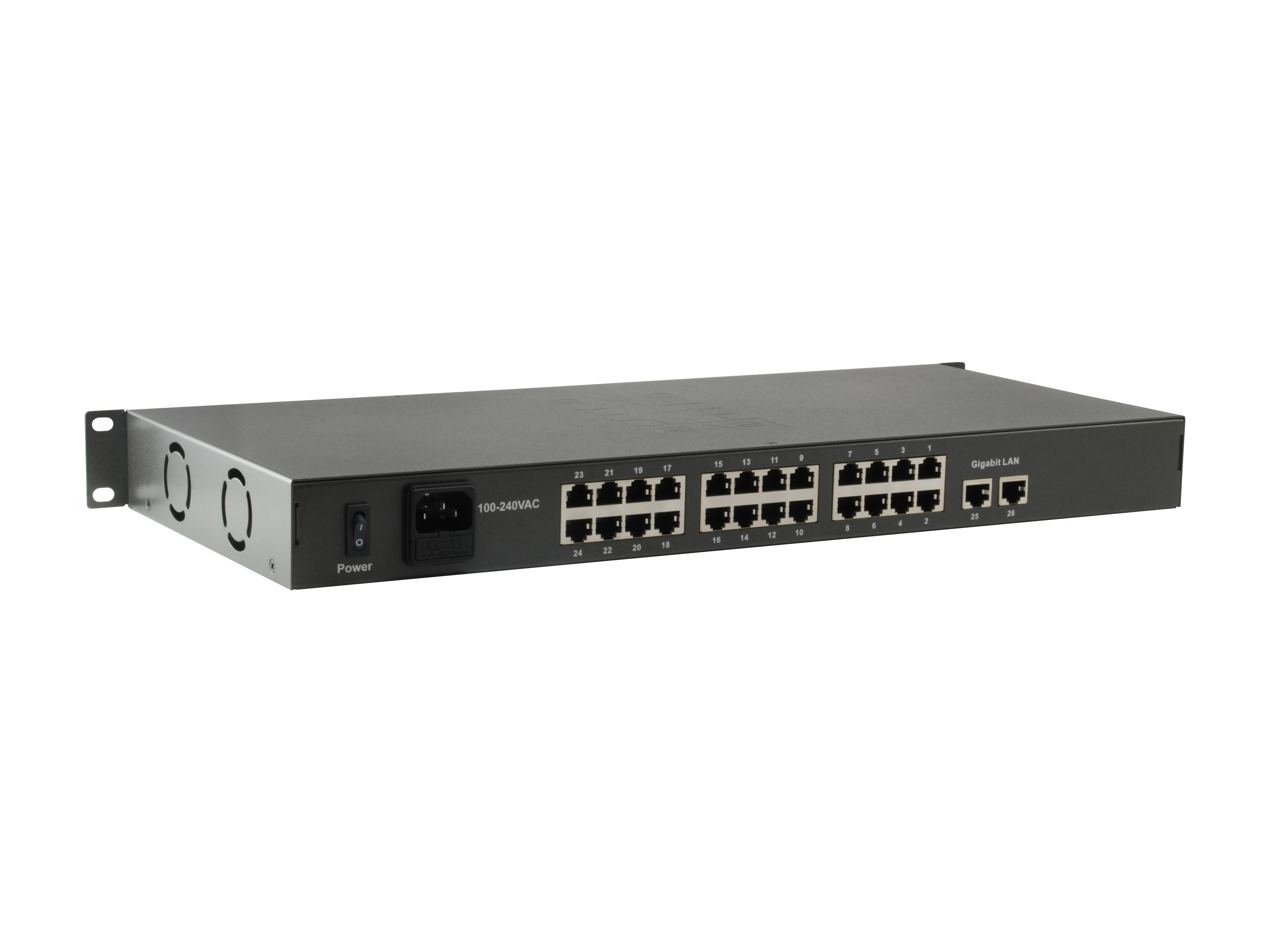 LevelOne PoE+Switch 24xFE PoE/2xGE 150W 19unmanaged Metall