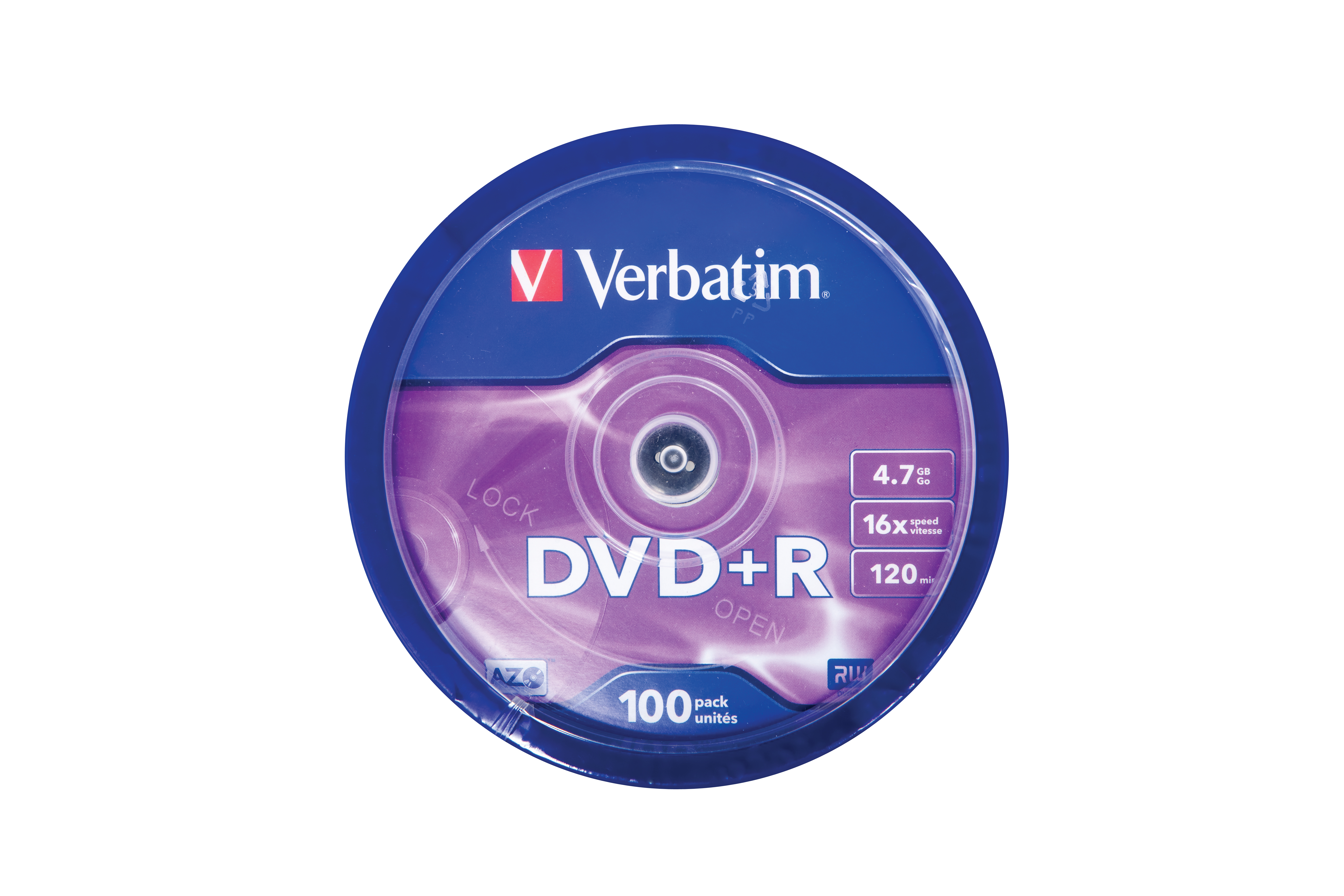DVD+R Verbatim 4,7GB 100pcs Pack 16x Spindel azo silber retail