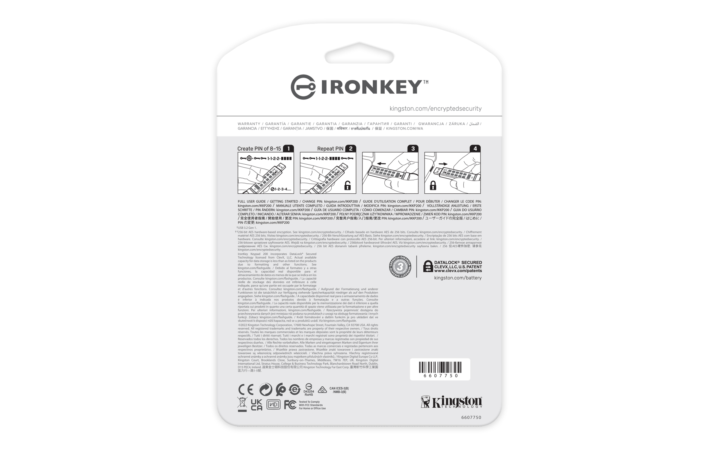 512GB IRONKEY KEYPAD200 AES-256 FIPS 140-3 LVL3 PENDINGENCRYPTED