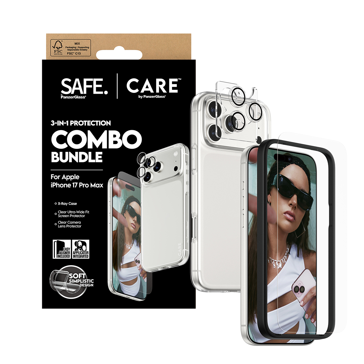 SAFE. CARE BY 3-IN-1 FASHIONABL COMBO BUNDLE IPHONE 17 PRO MAX