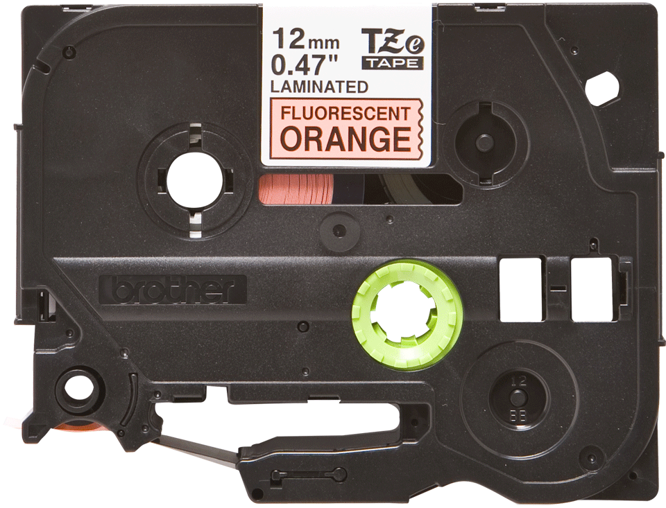 TZE-B31 LAMINATED TAPE 12MM 8M BLACK ON SIGNAL ORANGE
