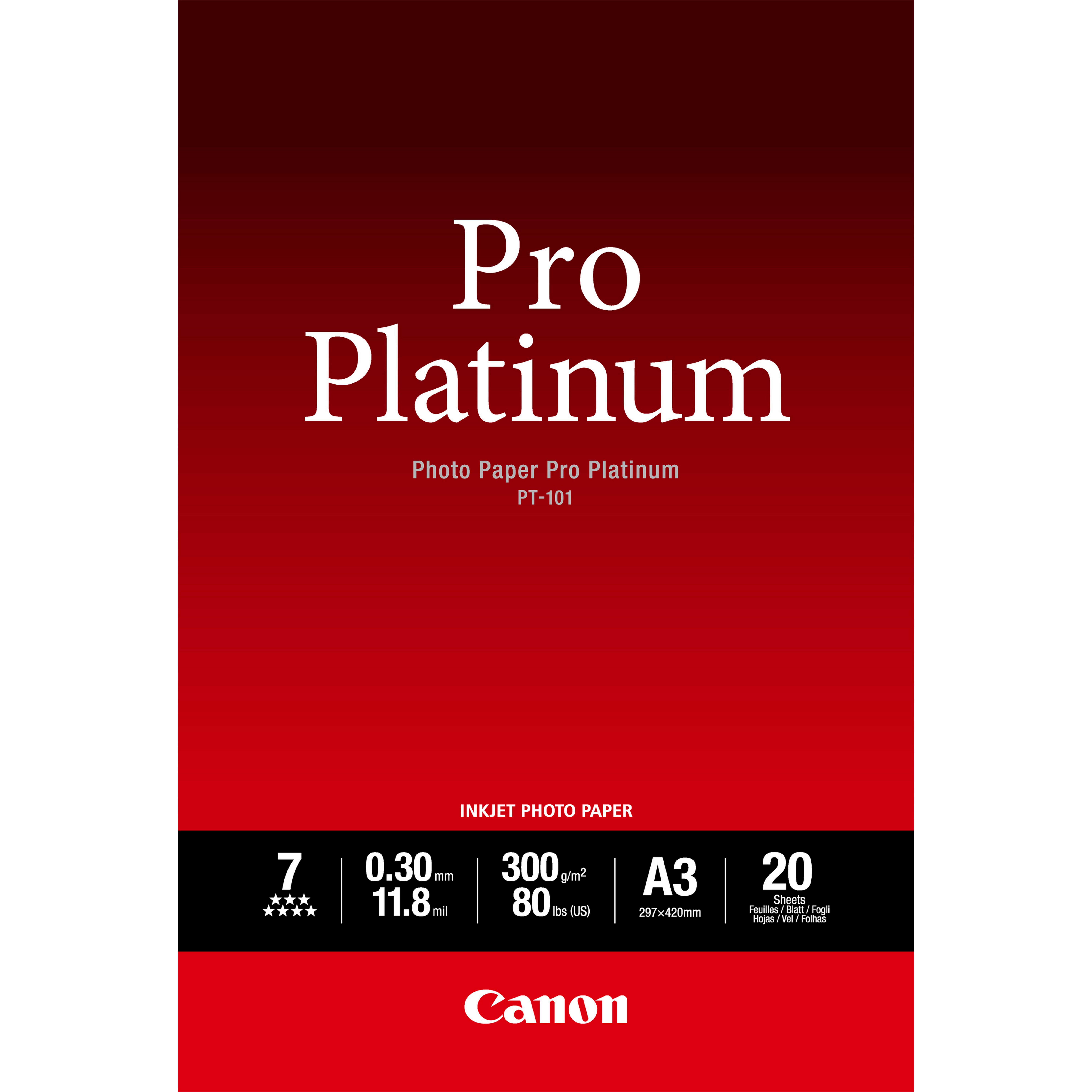 PHOTO PAPER PRO PLATINUM PT-101 A3 20SH