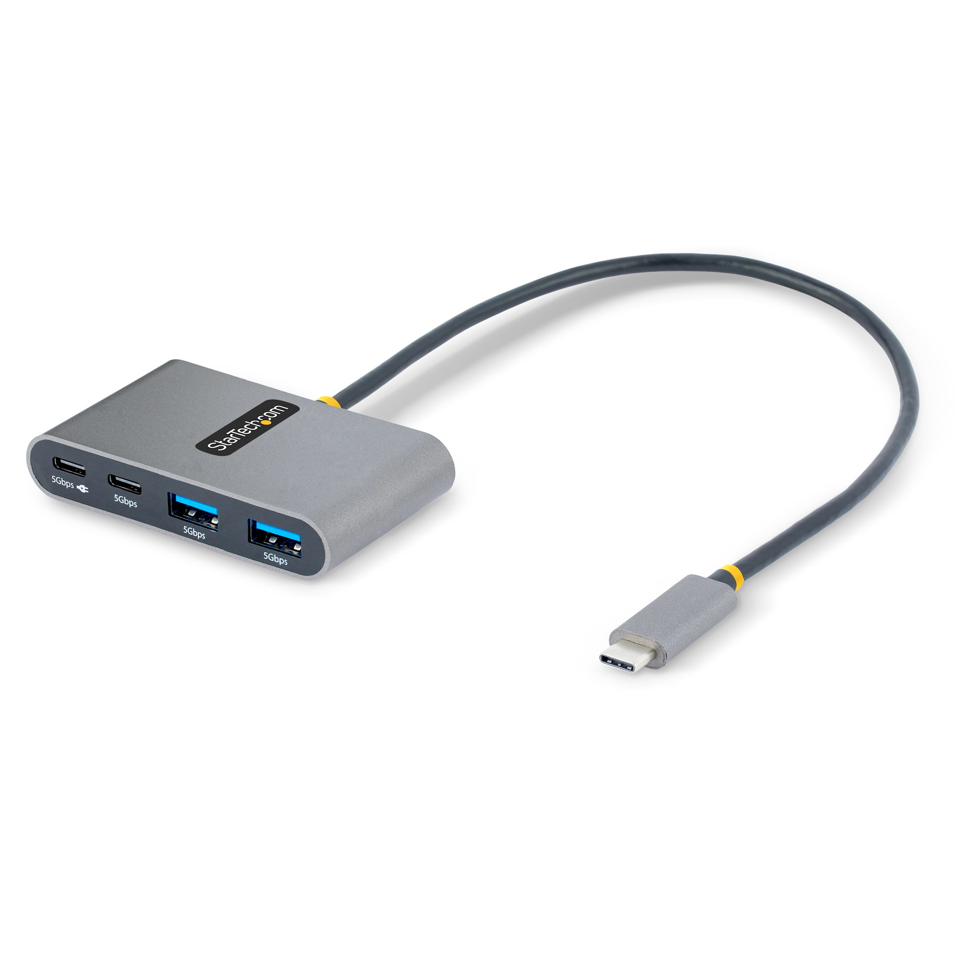 STARTECH.COM 4-Port USB-C Hub with 100W Power Delivery Pass-Through 2x USB-A + 2x USB-C 5Gbps 1ft/30cm Long Cable Portable USB 3.0