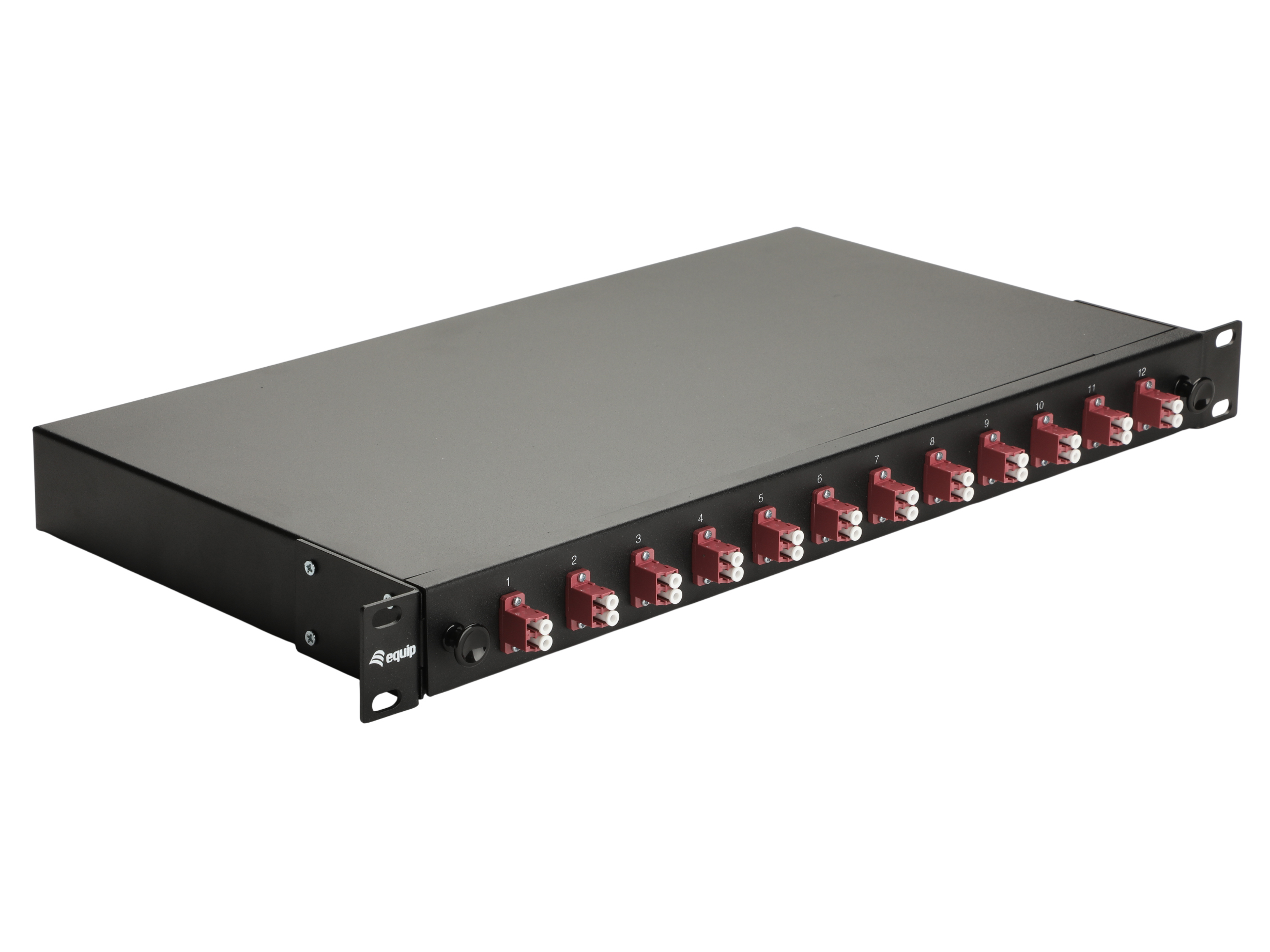 Equip LWL-Spleißkasten 12-Port LC-Duplex OM4 1U komplett sw