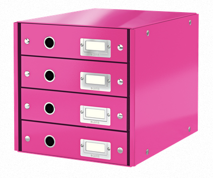 LEITZ Schubladenbox Click & Store pink 60490023, DIN A4 mit 4 Schubladen, 1 St.