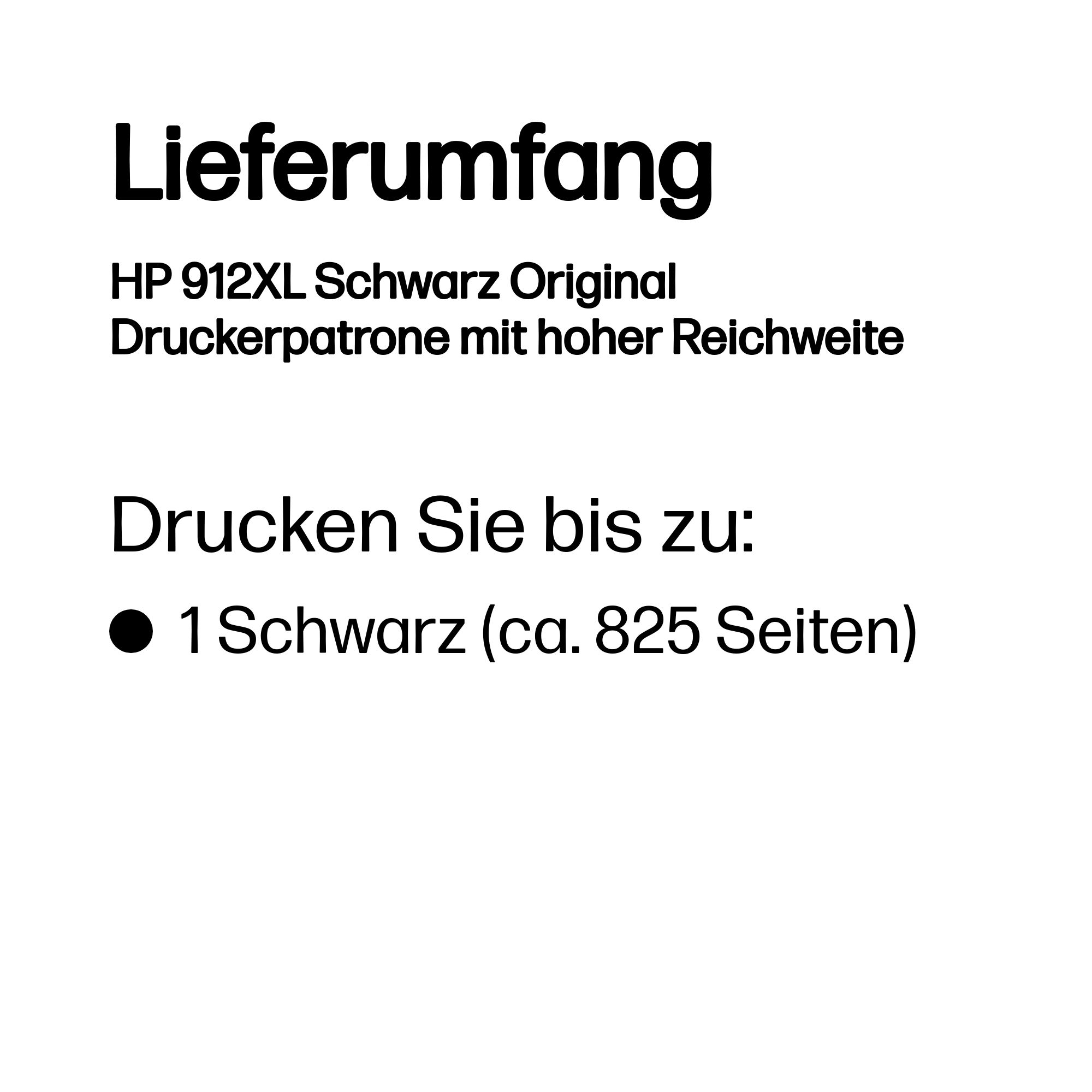 HP 912XL Schwarz Tintenpatrone 21,7ml