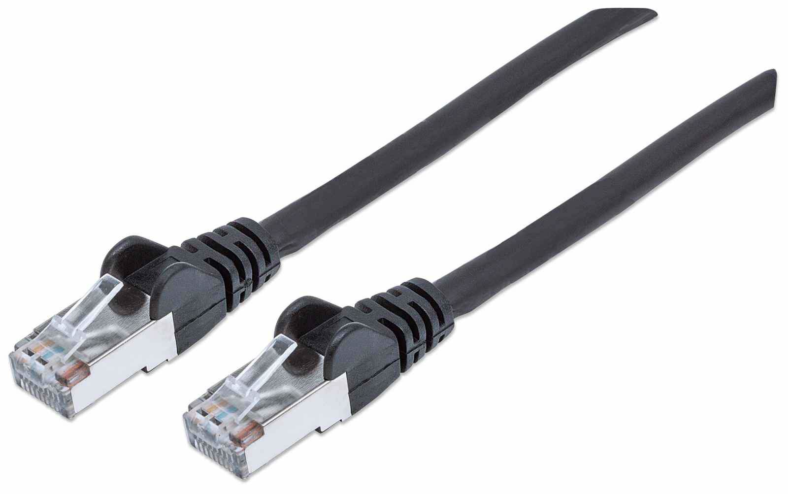 INTELLINET Cat6aPro Kabel Cat7 Rohkabel 0,25m schwarz RJ45 Vollkupfer LS0H halogenfrei AWG 26 vergoldete Kontakte 10 Gigabit
