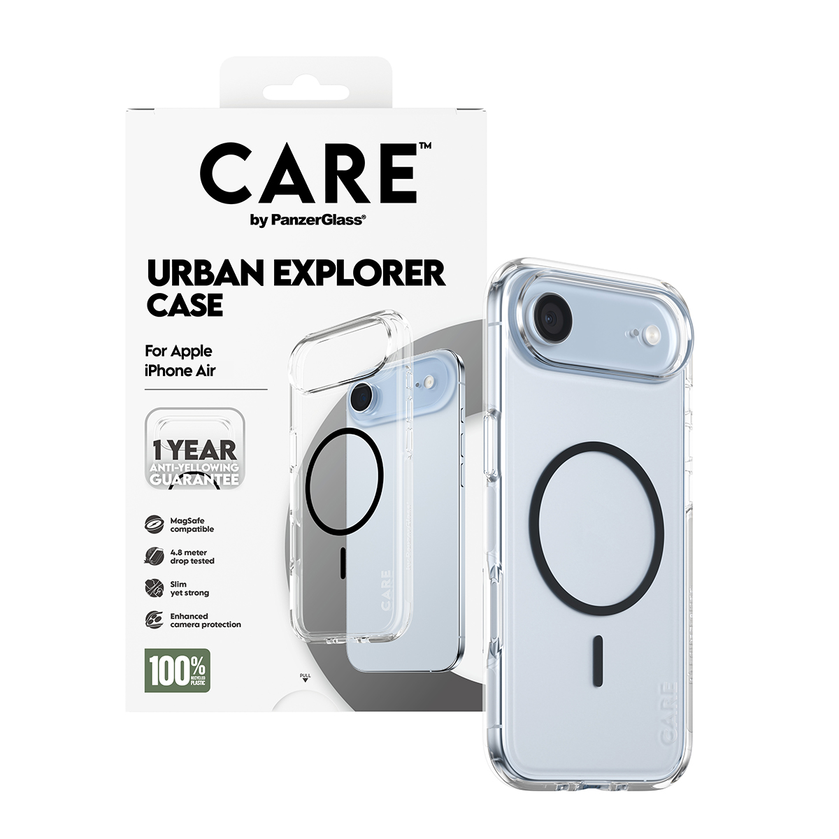 CARE BY FLAGSHIP CASE TRANSPARE URBAN EXPLORER W. BLACK MAGSAFE