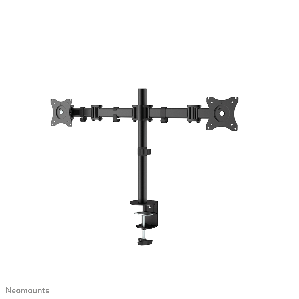 NEOMOUNTS Monitor Dual Deskmount Tischhalter 25-68,6cm 10-27Zoll 2x8kg Höhe 0-40cm Neigen Rotieren Schwenken schwarz