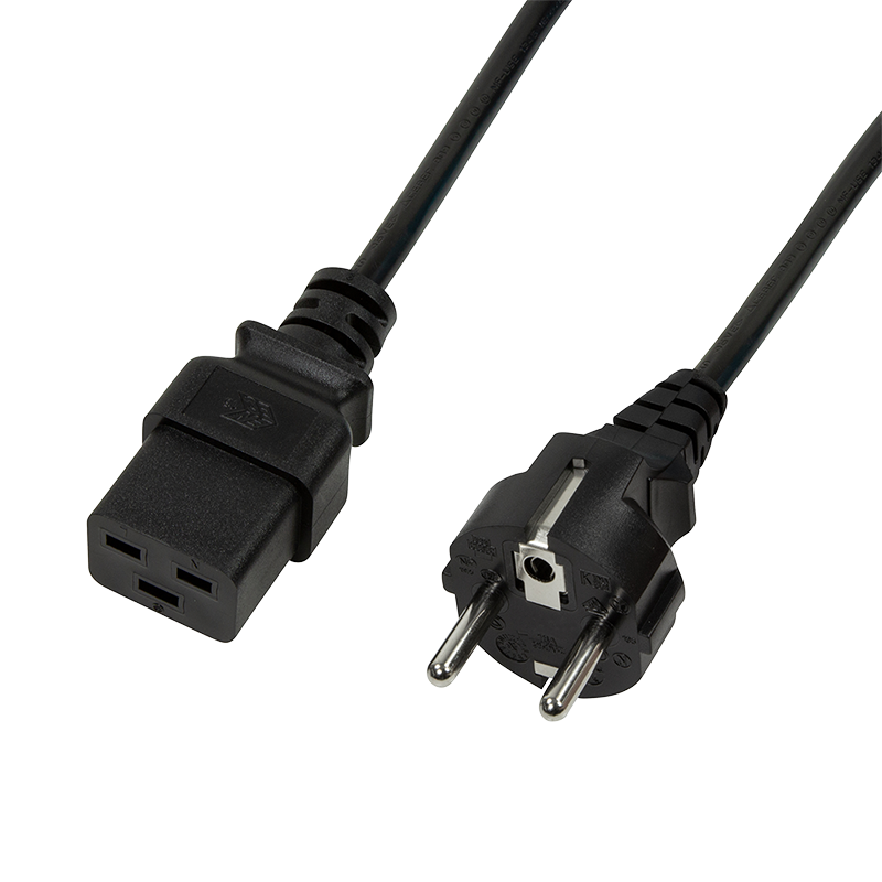 Logilink Power Cord, CEE 7/7-IEC C19, black, 1,80m