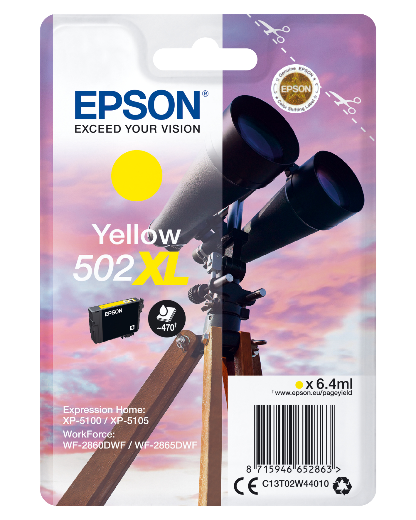 EPSON 1LB Singlepack Yellow 502XL Ink