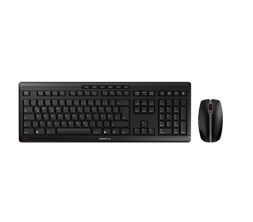 CHERRY STREAM Desktop Wireless Maus&Tastatur DE schwarz