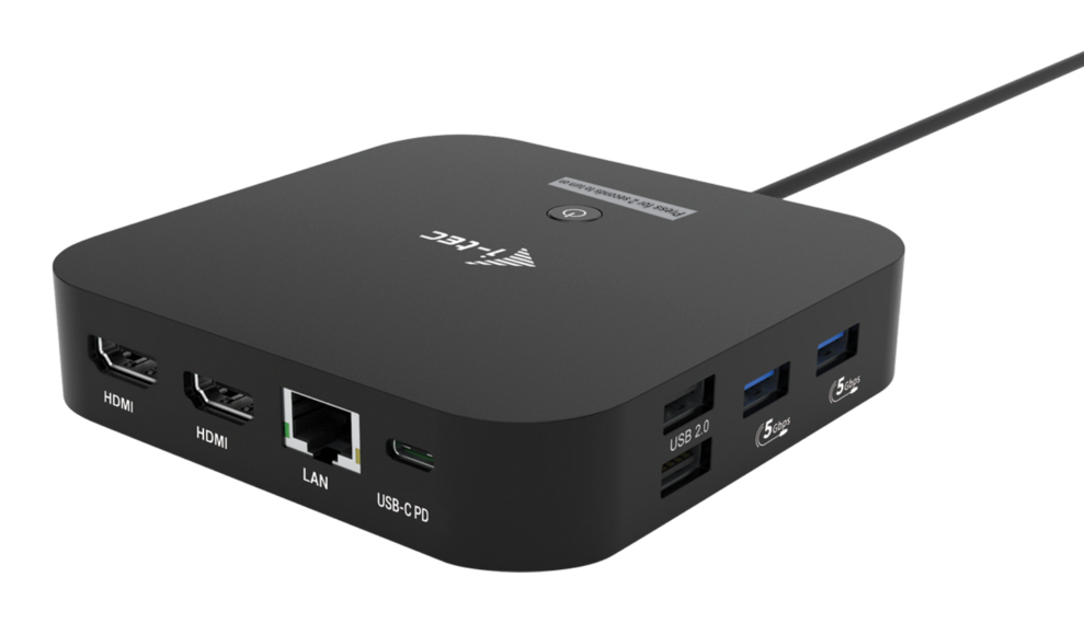 I-TEC USB-C Dual HDMI DS 2x HDMI 1x GLAN 2x USB-A 3.2 2x USB 2.0 1x USB-C Gen2 1x USB-C Gen1 1x Audio/Mic Jack 1x 100W USB-C PD